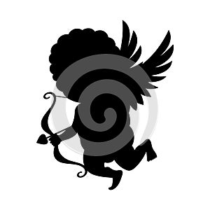 Cupid icon isolated on white background.