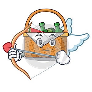 Cupid picnic basket character cartoon