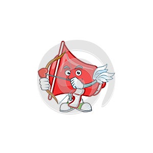 Cupid red loudspeaker cartoon character with mascot