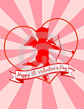 Cupid on Starburst Background! Vector eps 8