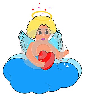 cupid sticker sews up broken heart