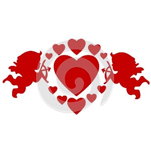 Cupids and hearts photo
