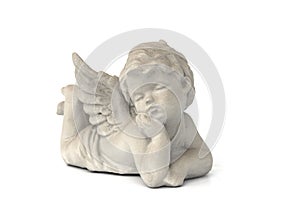 Cupids statue on the White Blackground