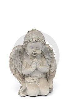 Cupids statue on the White Blackground