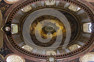 Cupola of baroque st. Peters church in Vienna