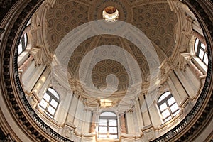 The cupola of Basilica of Superga on Turin's hill, Italy