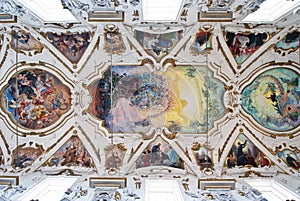 Cupola and ceiling of church La chiesa del Gesu or Casa Professa in Palermo