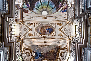 Cupola and ceiling of church La chiesa del Gesu or Casa Professa in Palermo