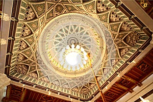 Cupola with chandelier in grand mosque