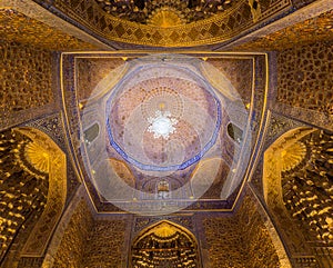 Cupola of Gur-e Amir Mausoleum in Samarkand, Uzbekist