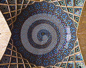 A cupola in Nasir al-Mulk Mosque, Shiraz, Iran