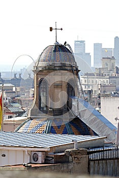 Cupola on roof of cathedral. Barcelona. Spain