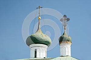Cupola of russian ortodox church. Golden ring of Russia