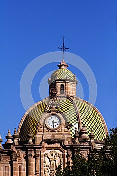 Cupola of the San Jose temple in morelia city, michoacan.