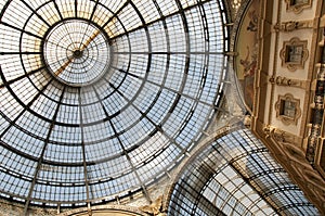 Cupola of the shopping center Vittorio Emanuele II in Milano, Itlay