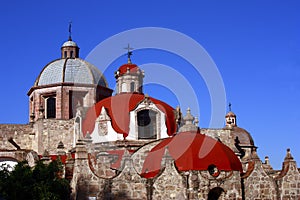 Cupolas of convento del carmen in morelia, michoacan, mexico