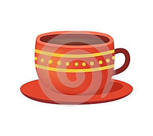Cuppa. Cup of tea or coffee. Vector illustration isolated on white background.