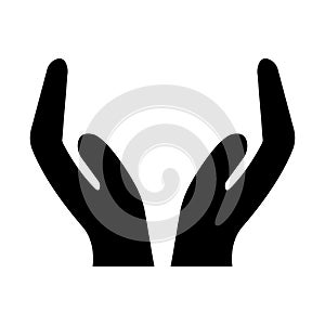 Cupped hands icon vector for graphic design, logo, website, social media, mobile app, ui illustration