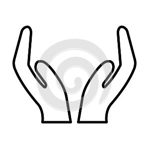 Cupped hands icon vector for graphic design, logo, website, social media, mobile app, ui illustration