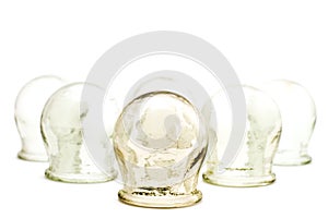 Cupping glass on white