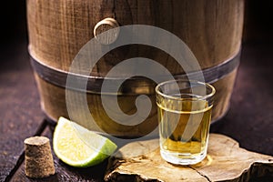 Cups of cachaÃ§a, a Brazilian drink made from sugar cane, a Brazilian run popularly called