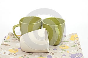 Cups with natural fiber handle for power photo