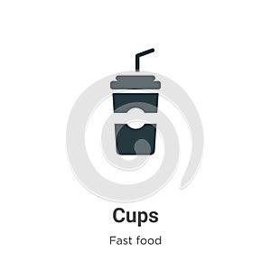 Cups vector icon on white background. Flat vector cups icon symbol sign from modern fast food collection for mobile concept and