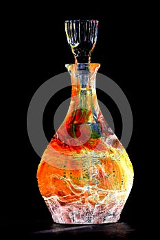 Cur Glass Decanter Bottle Orange