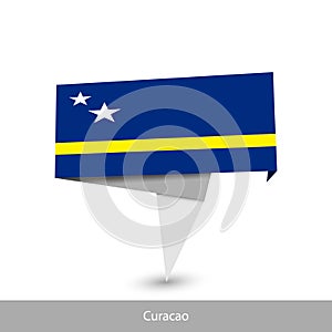 Curacao Country flag. Paper origami banner