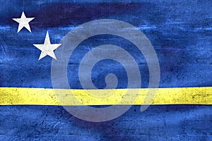 Curacao flag - realistic waving fabric flag