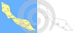 Curacao island map - cdr format