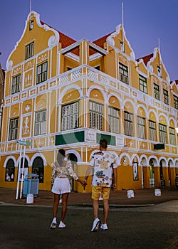 Curacao, Netherlands Antilles View of colorful buildings of downtown Willemstad Curacao Caribbean