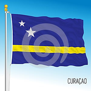 Curacao official national flag, dutch antilles