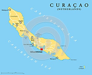 Curacao Political Map