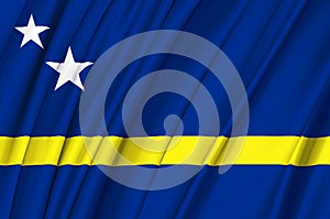 Curacao waving flag illustration.