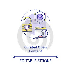 Curated open content concept icon