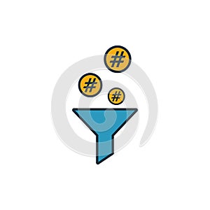 Curation icon set. Four elements in diferent styles from content icons collection. Creative curation icons filled, outline, photo