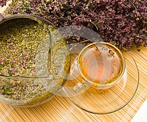 Curative tea with origanum photo