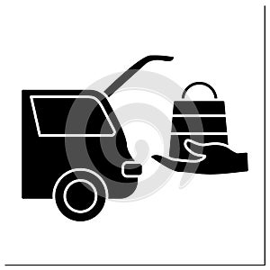 Curbside pickup glyph icon