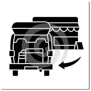 Curbside pickup glyph icon