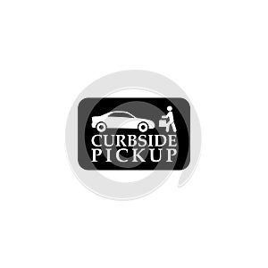 Curbside pickup glyph icon isolated on white background