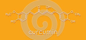 Curcumin turmeric spice molecule. Skeletal formula.
