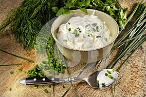 Curd with chives