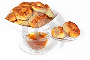 Curd pancake and tea