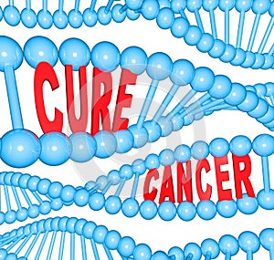 Cure Cancer Words in DNA Strands Medical Research photo