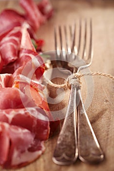 Cured Meat and vintage forks