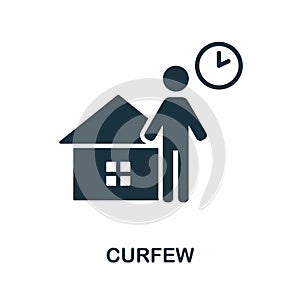 Curfew icon. Monochrome sign from lockdown collection. Creative Curfew icon illustration for web design, infographics