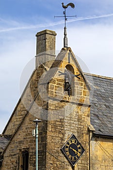 The Curfew Tower in Moreton-in-Marsh, the Cotswolds, UK