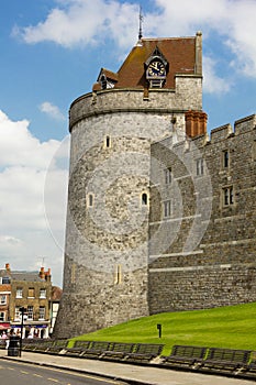 Curfew tower at Windsor castle on a sunny day