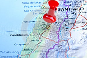 Curico, Chile pin on map